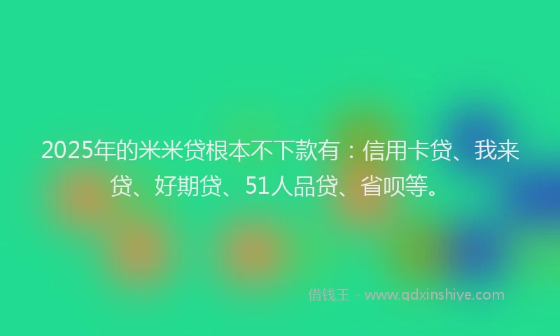 2025年的米米贷根本不下款有：信用卡贷、我来贷、好期贷、51人品贷、省呗等。