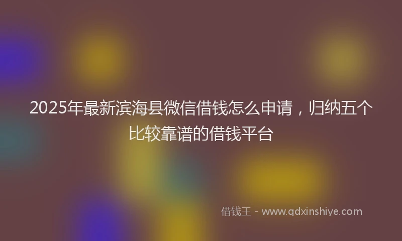 2025年最新滨海县微信借钱怎么申请，归纳五个比较靠谱的借钱平台