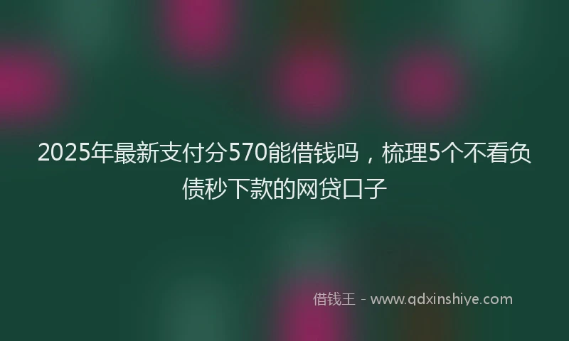 2025年最新支付分570能借钱吗，梳理5个不看负债秒下款的网贷口子