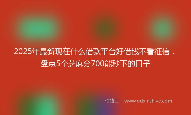 2025年最新现在什么借款平台好借钱不看征信，盘点5个芝麻分700能秒下的口子