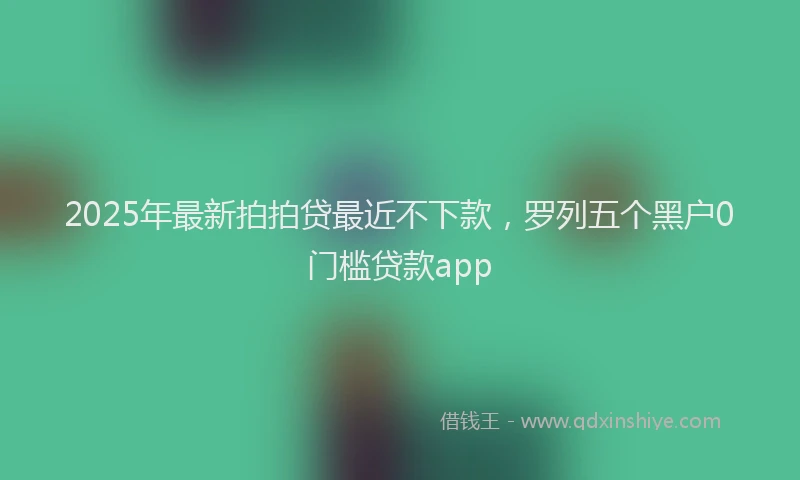 2025年最新拍拍贷最近不下款，罗列五个黑户0门槛贷款app