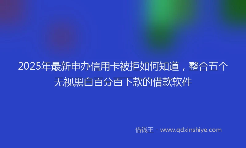 2025年最新申办信用卡被拒如何知道，整合五个无视黑白百分百下款的借款软件