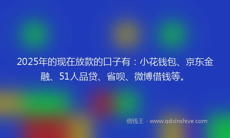 2025年的现在放款的口子有:小花钱包、京东金融、51人品贷、省呗、微博借钱等。