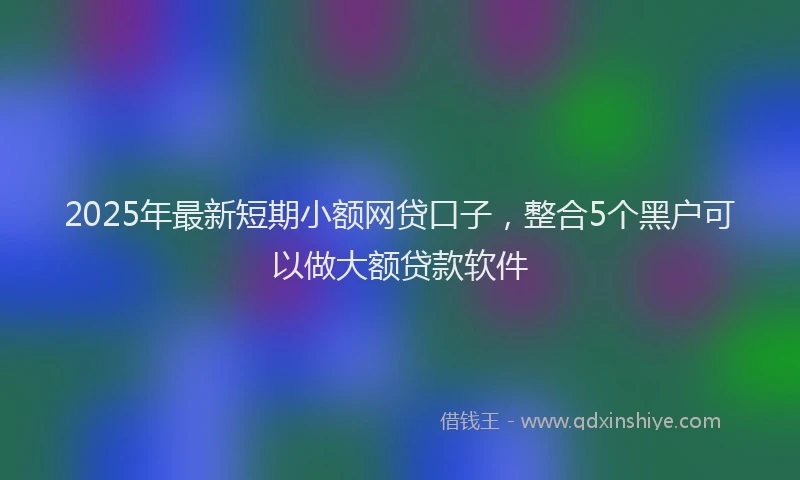 2025年最新短期小额网贷口子，整合5个黑户可以做大额贷款软件