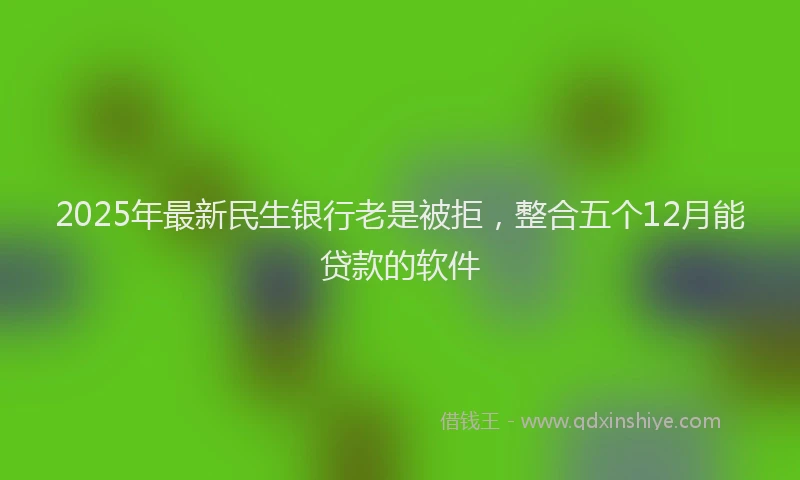 2025年最新民生银行老是被拒，整合五个12月能贷款的软件