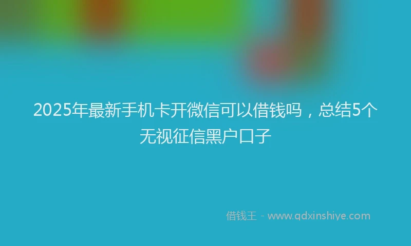 2025年最新手机卡开微信可以借钱吗，总结5个无视征信黑户口子