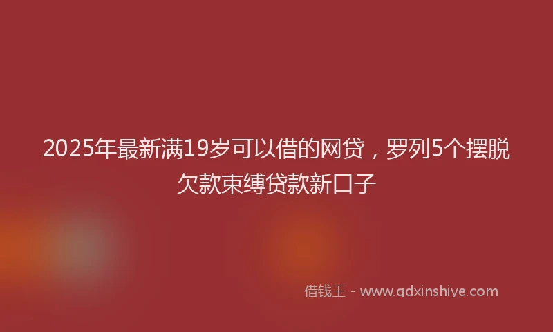 2025年最新满19岁可以借的网贷，罗列5个摆脱欠款束缚贷款新口子