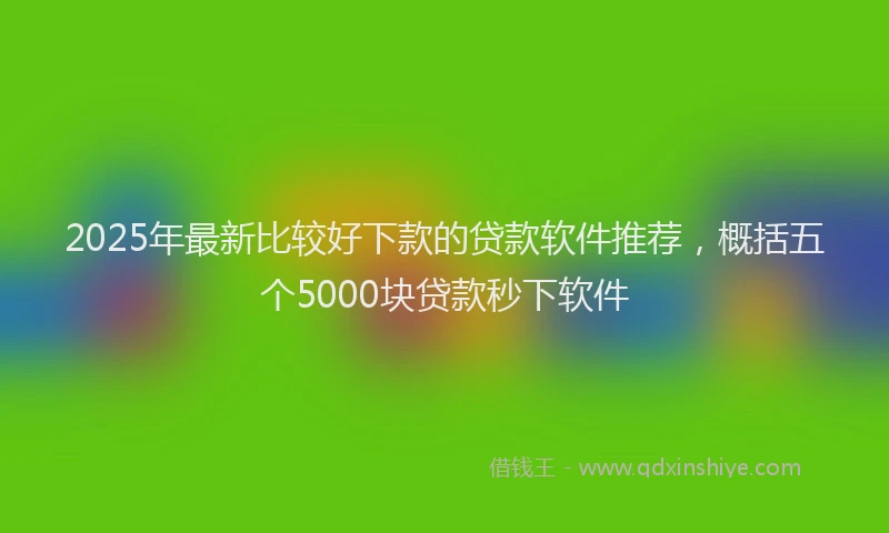 2025年最新比较好下款的贷款软件推荐，概括五个5000块贷款秒下软件