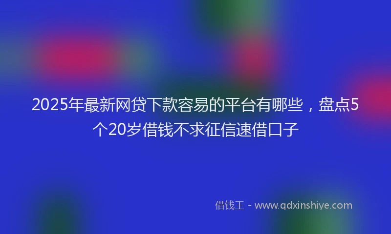 2025年最新网贷下款容易的平台有哪些，盘点5个20岁借钱不求征信速借口子