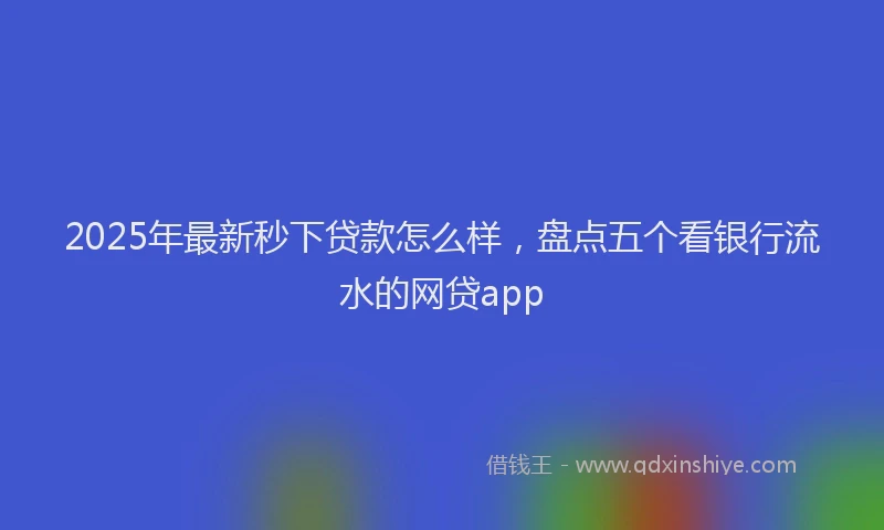 2025年最新秒下贷款怎么样，盘点五个看银行流水的网贷app