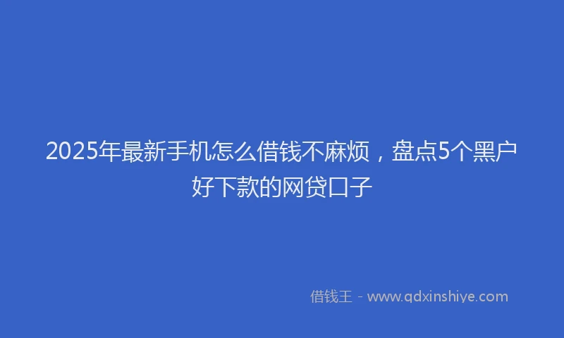 2025年最新手机怎么借钱不麻烦，盘点5个黑户好下款的网贷口子