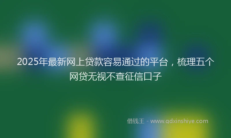 2025年最新网上贷款容易通过的平台，梳理五个网贷无视不查征信口子