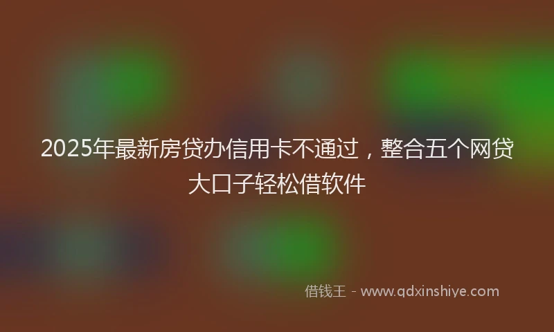 2025年最新房贷办信用卡不通过，整合五个网贷大口子轻松借软件