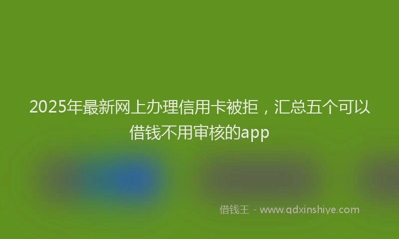 2025年最新网上办理信用卡被拒，汇总五个可以借钱不用审核的app