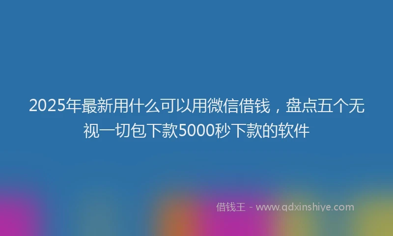 2025年最新用什么可以用微信借钱，盘点五个无视一切包下款5000秒下款的软件