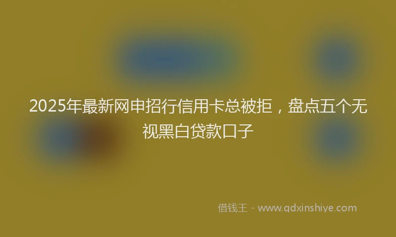 2025年最新网申招行信用卡总被拒,盘点五个无视黑白贷款口子