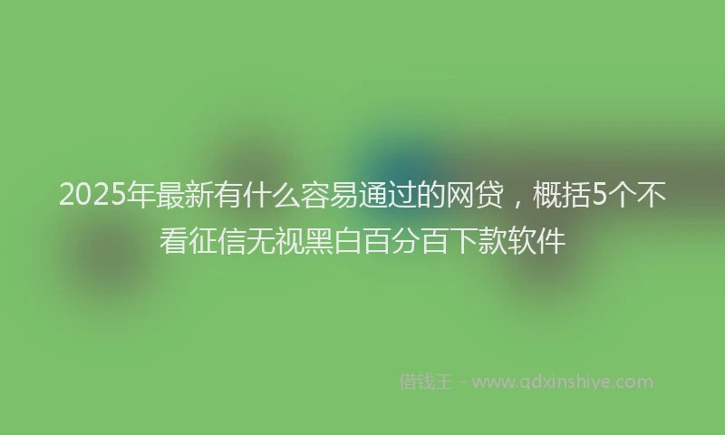 2025年最新有什么容易通过的网贷，概括5个不看征信无视黑白百分百下款软件