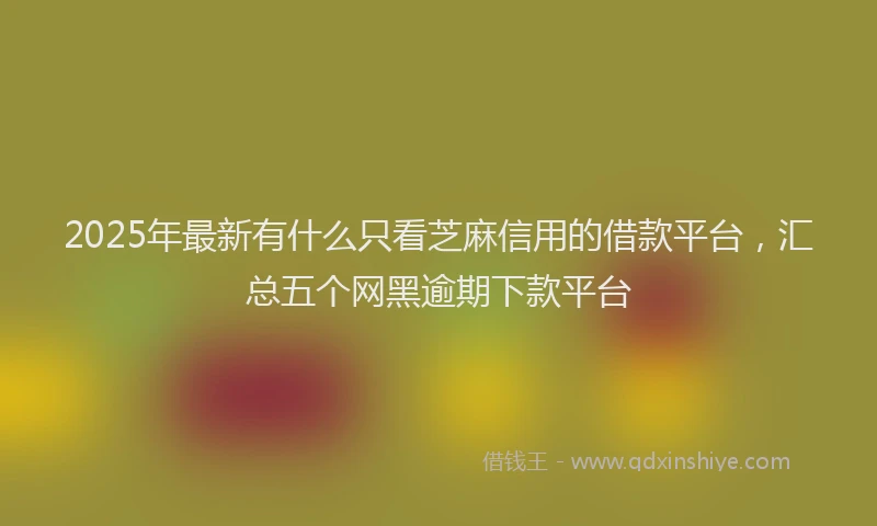 2025年最新有什么只看芝麻信用的借款平台，汇总五个网黑逾期下款平台