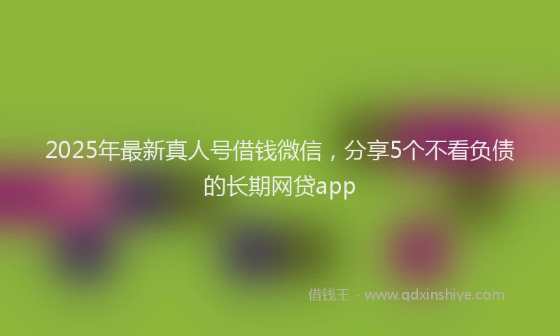 2025年最新真人号借钱微信，分享5个不看负债的长期网贷app