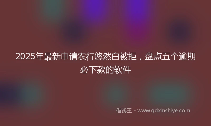 2025年最新申请农行悠然白被拒，盘点五个逾期必下款的软件