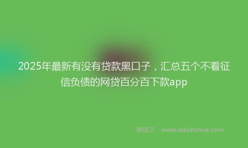2025年最新有没有贷款黑口子，汇总五个不看征信负债的网贷百分百下款app
