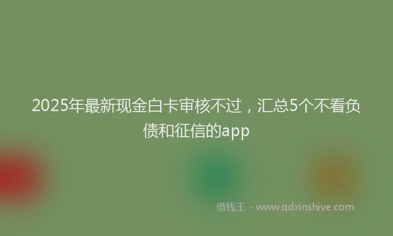 2025年最新现金白卡审核不过，汇总5个不看负债和征信的app