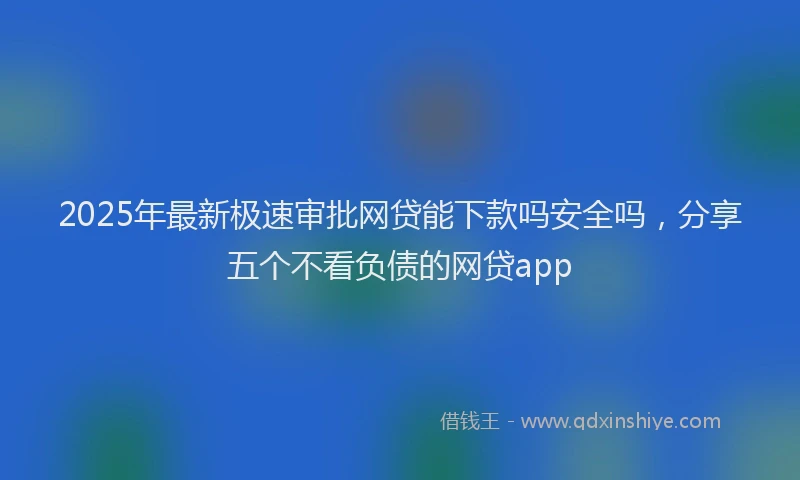 2025年最新极速审批网贷能下款吗安全吗，分享五个不看负债的网贷app
