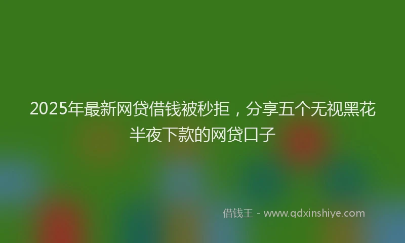 2025年最新网贷借钱被秒拒，分享五个无视黑花半夜下款的网贷口子
