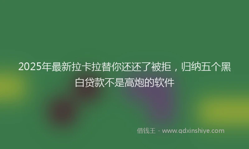 2025年最新拉卡拉替你还还了被拒，归纳五个黑白贷款不是高炮的软件