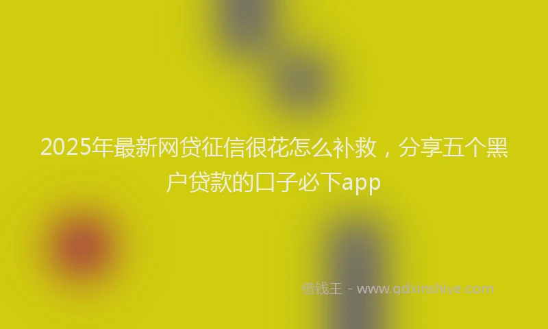 2025年最新网贷征信很花怎么补救，分享五个黑户贷款的口子必下app