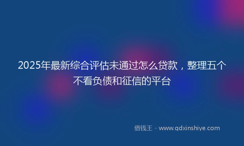 2025年最新综合评估未通过怎么贷款，整理五个不看负债和征信的平台