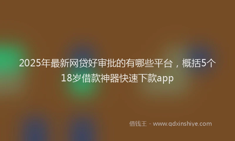2025年最新网贷好审批的有哪些平台，概括5个18岁借款神器快速下款app