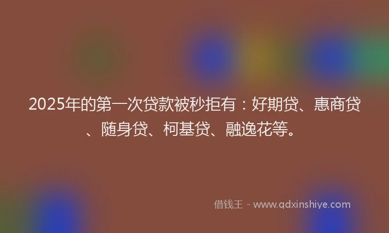 2025年的第一次贷款被秒拒有：好期贷、惠商贷、随身贷、柯基贷、融逸花等。