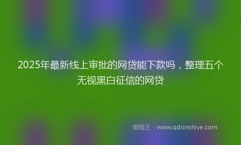 2025年最新线上审批的网贷能下款吗，整理五个无视黑白征信的网贷