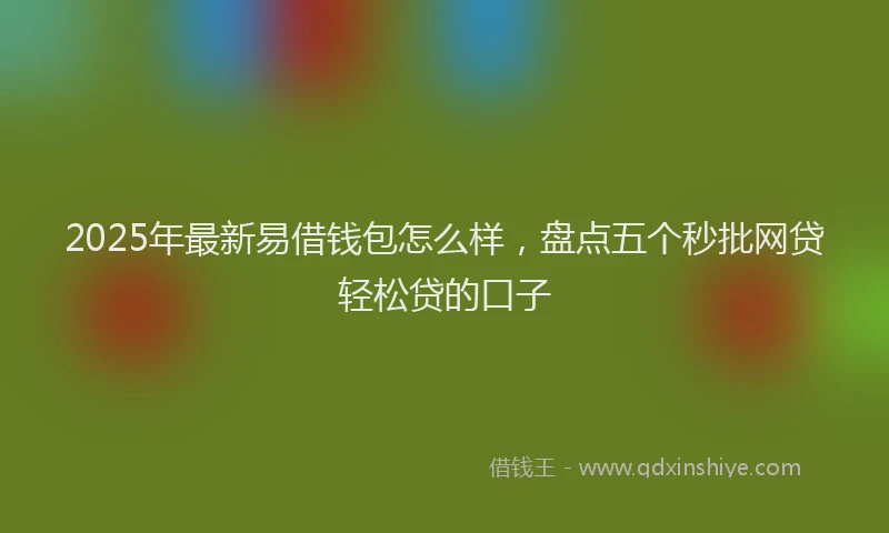 2025年最新易借钱包怎么样，盘点五个秒批网贷轻松贷的口子