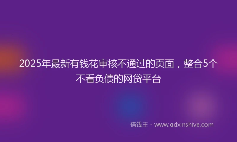 2025年最新有钱花审核不通过的页面，整合5个不看负债的网贷平台