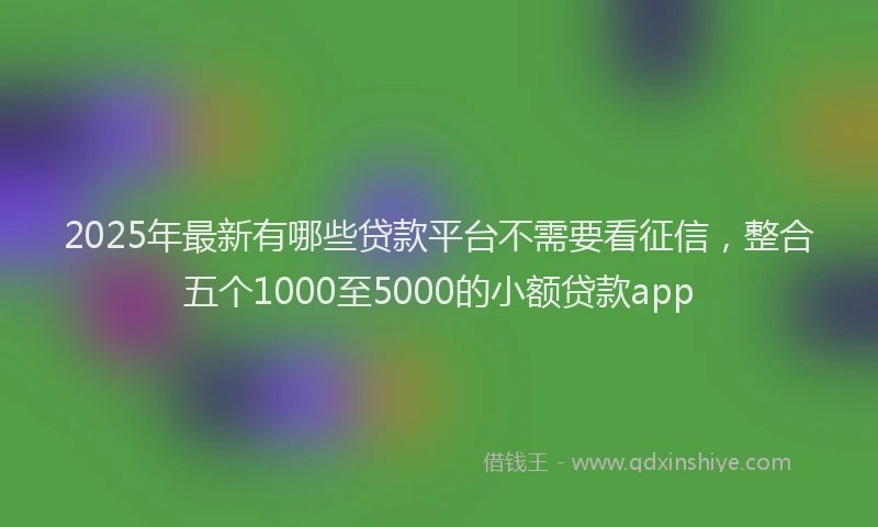 2025年最新有哪些贷款平台不需要看征信，整合五个1000至5000的小额贷款app