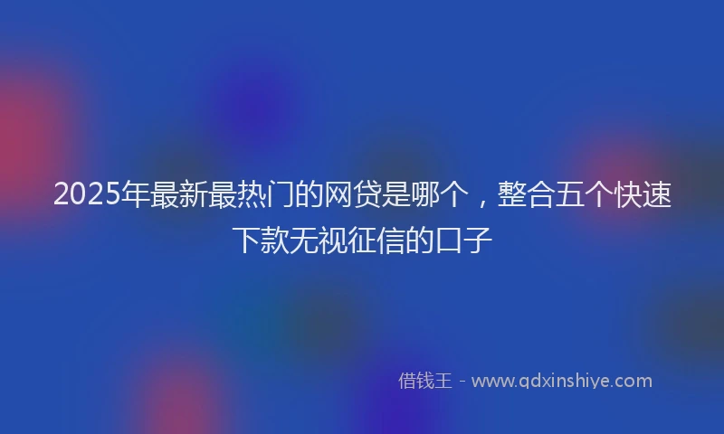 2025年最新最热门的网贷是哪个，整合五个快速下款无视征信的口子