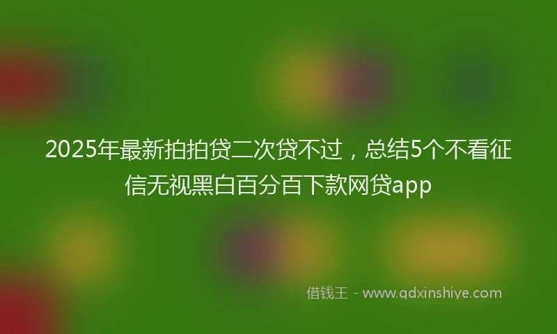 2025年最新拍拍贷二次贷不过，总结5个不看征信无视黑白百分百下款网贷app