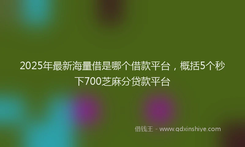 2025年最新海量借是哪个借款平台，概括5个秒下700芝麻分贷款平台