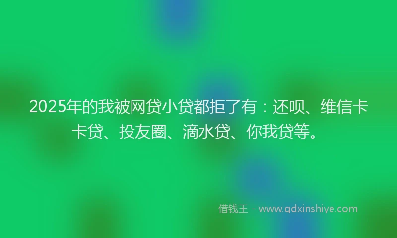 2025年的我被网贷小贷都拒了有：还呗、维信卡卡贷、投友圈、滴水贷、你我贷等。