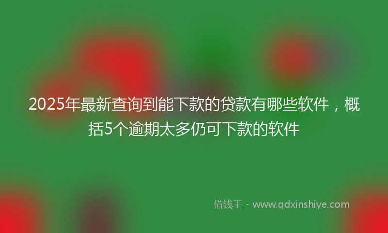2025年最新查询到能下款的贷款有哪些软件，概括5个逾期太多仍可下款的软件
