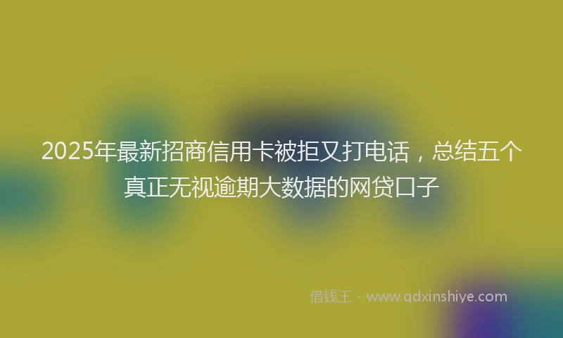 2025年最新招商信用卡被拒又打电话，总结五个真正无视逾期大数据的网贷口子