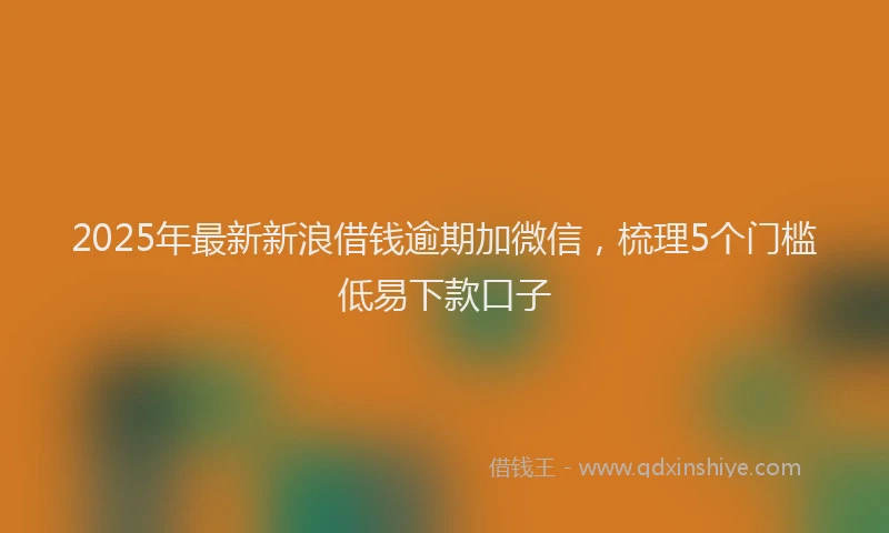 2025年最新新浪借钱逾期加微信，梳理5个门槛低易下款口子