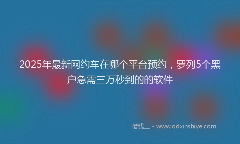 2025年最新网约车在哪个平台预约，罗列5个黑户急需三万秒到的的软件