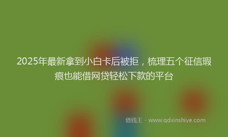 2025年最新拿到小白卡后被拒，梳理五个征信瑕疵也能借网贷轻松下款的平台