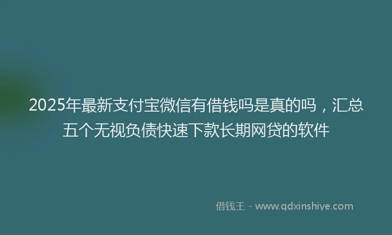 2025年最新支付宝微信有借钱吗是真的吗，汇总五个无视负债快速下款长期网贷的软件