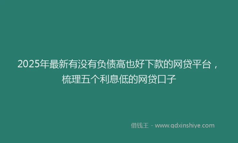 2025年最新有没有负债高也好下款的网贷平台，梳理五个利息低的网贷口子