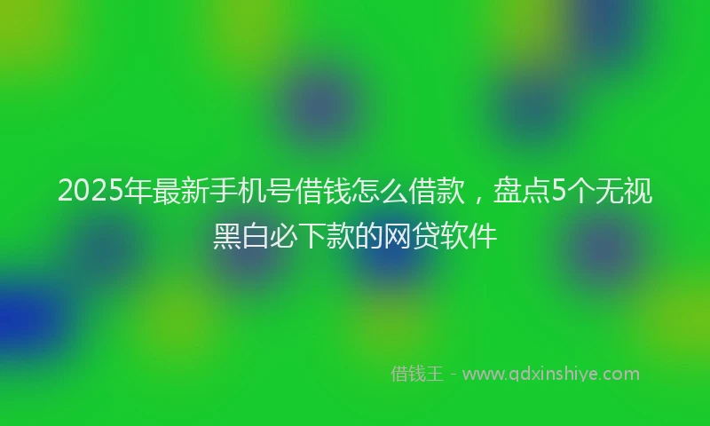 2025年最新手机号借钱怎么借款，盘点5个无视黑白必下款的网贷软件