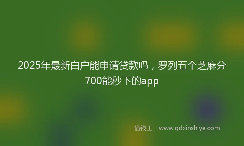 2025年最新白户能申请贷款吗，罗列五个芝麻分700能秒下的app